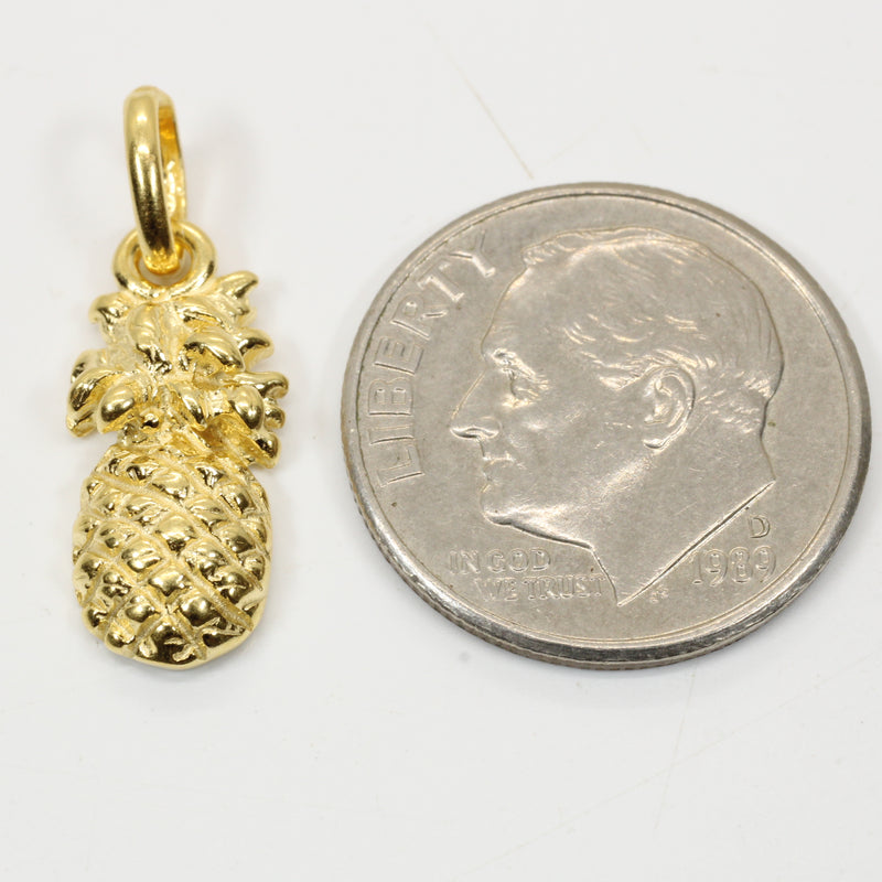 Small Gold Pineapple Necklace for her made in 14kt gold vermeil