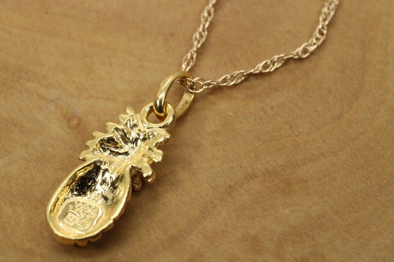 Small Gold Pineapple Necklace for her made in 14kt gold vermeil