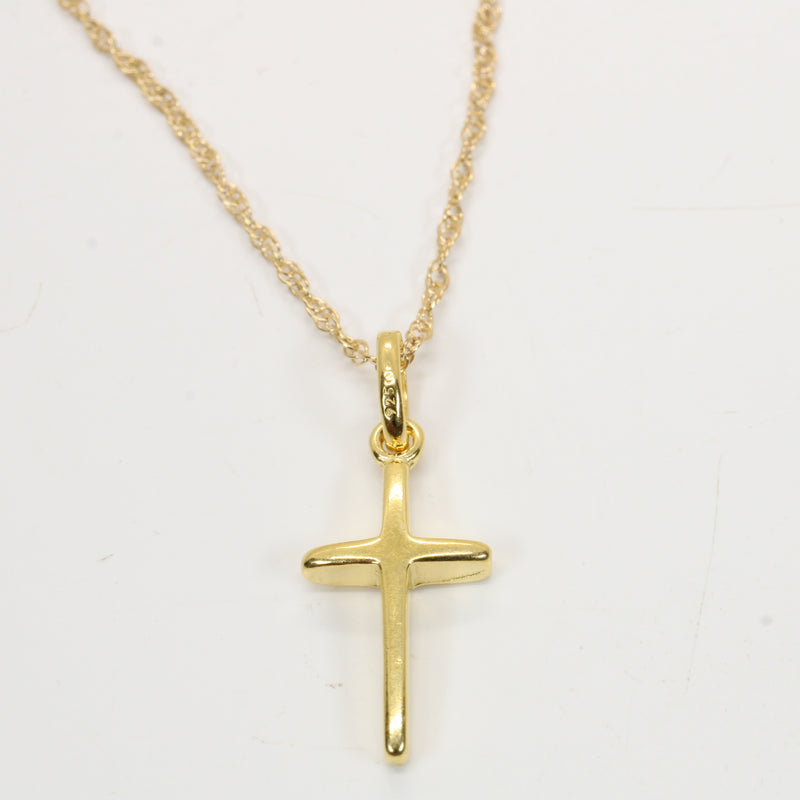 Small Gold Cross Necklace for him or her made in gold vermeil, CR 200