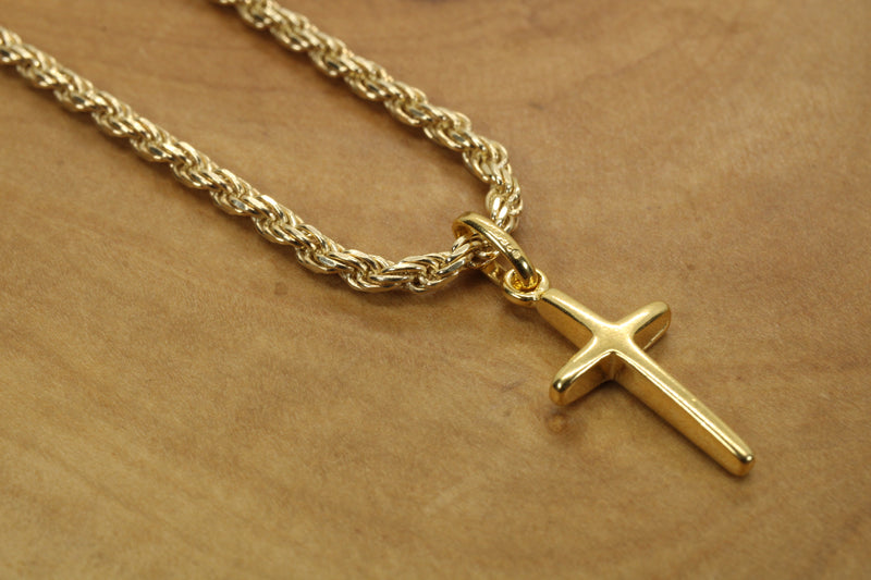 Small Gold Cross Necklace for him or her made in gold vermeil, CR 200