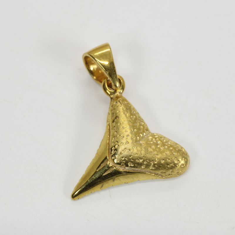 Small Gold Shark Tooth Necklace for him or her made in 14kt gold vermeil