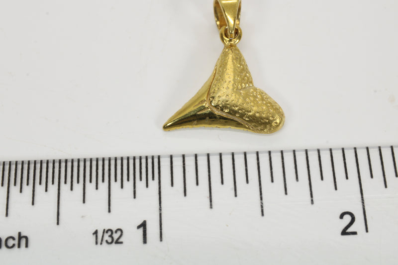 Small Gold Shark Tooth Necklace for him or her made in 14kt gold vermeil