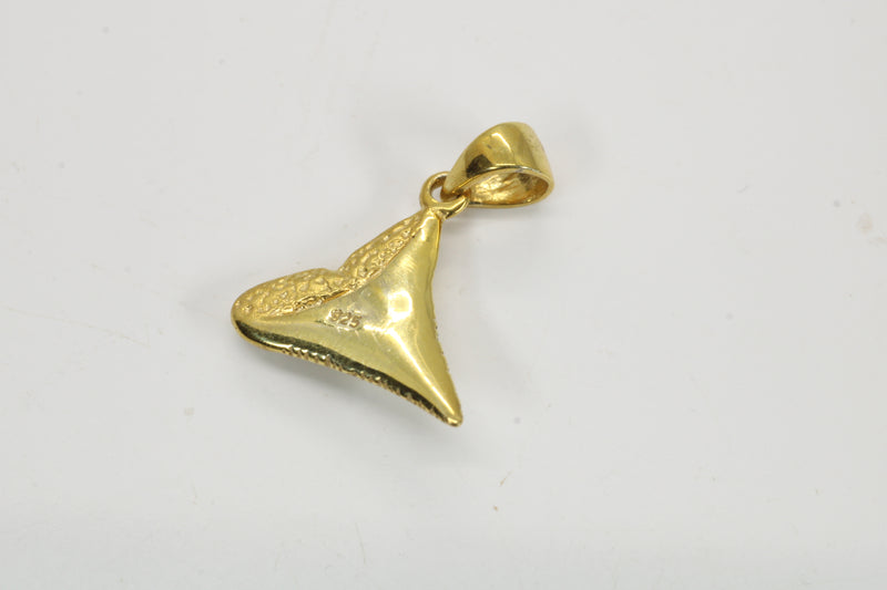 Small Gold Shark Tooth Necklace for him or her made in 14kt gold vermeil