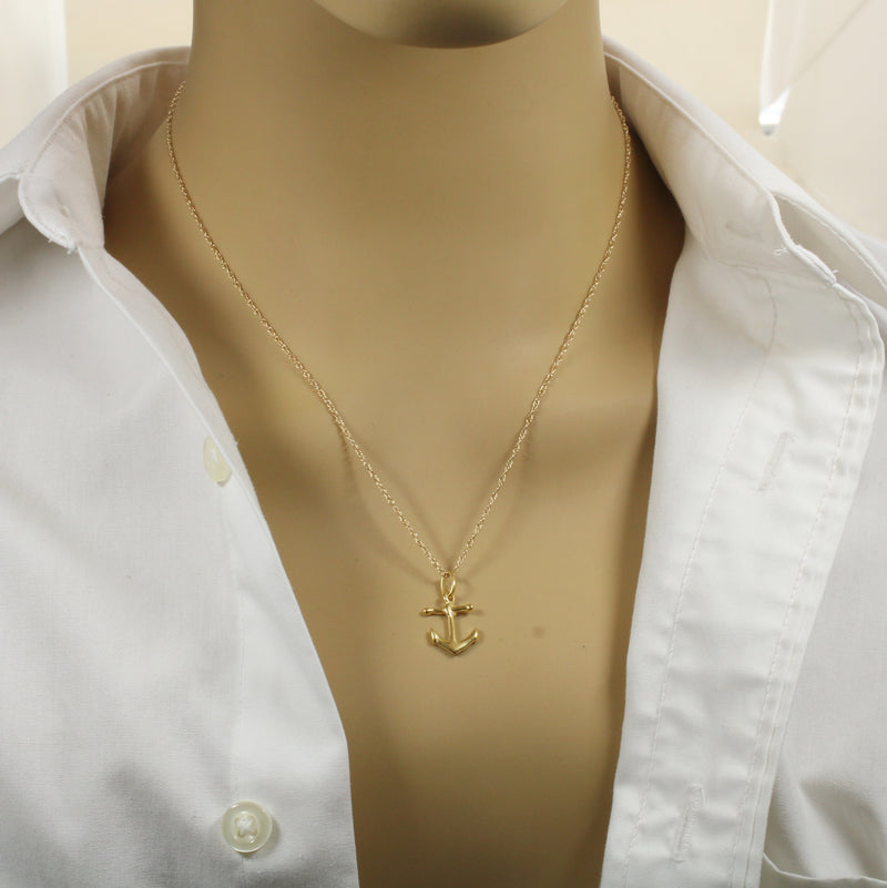 Small Gold Anchor Necklace for her made in 14kt gold vermeil