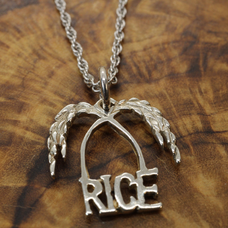 Small Rice Logo Necklace made in 925 Sterling Silver for her