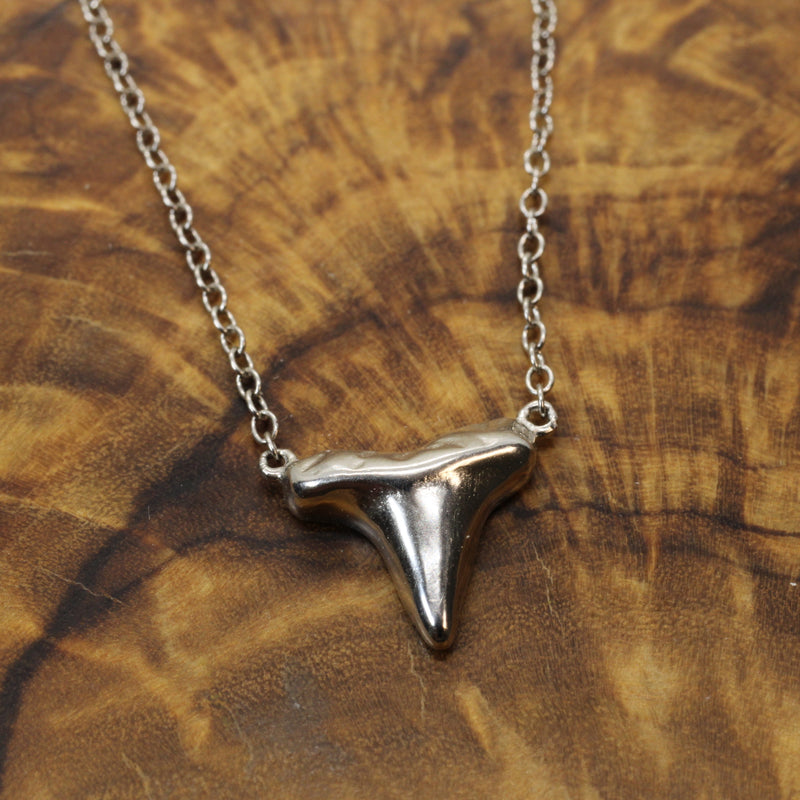 Small Silver Shark Tooth Choker Necklace made in 925 Sterling Silver