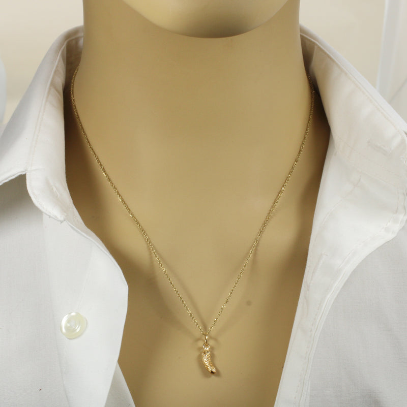 Real Gold Pickle Necklace or charm for her made in solid 14kt gold