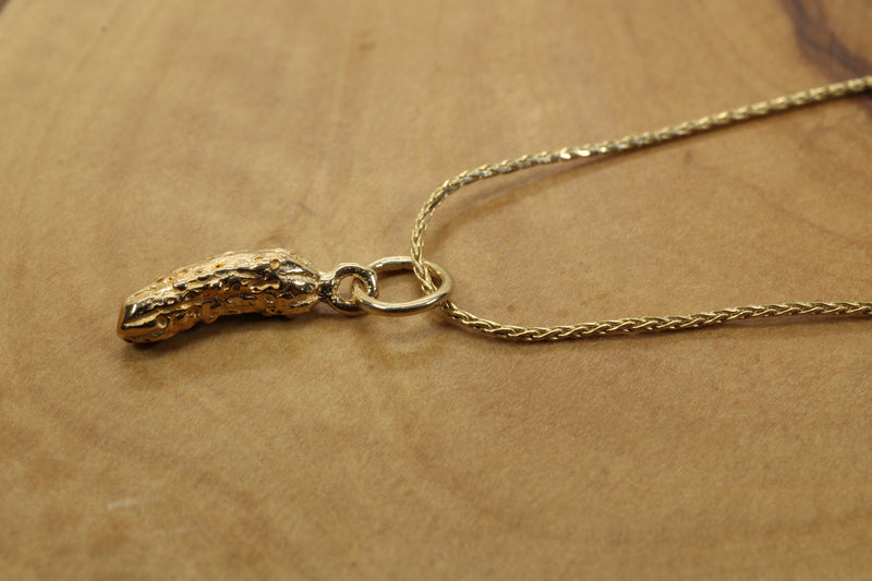 Real Gold Pickle Necklace or charm for her made in solid 14kt gold