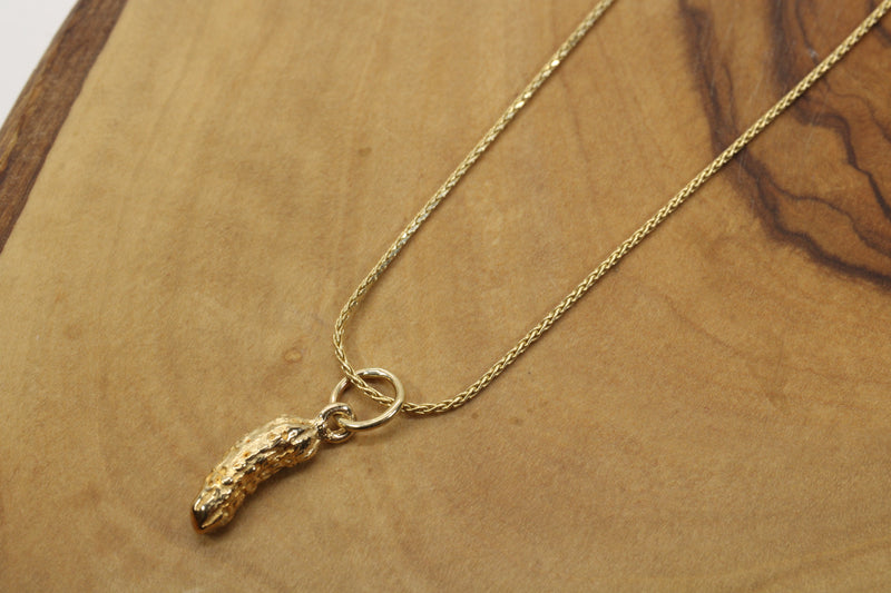 Real Gold Pickle Necklace or charm for her made in solid 14kt gold