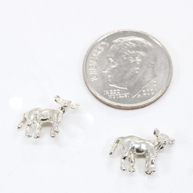 Tiny Baby Calf Stud Earrings for her in solid 925 Sterling Silver