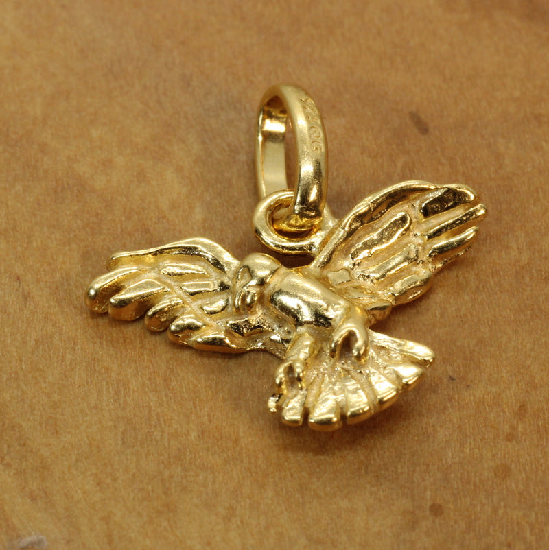 Gold Eagle Necklace in small size made in 14kt Gold Vermeil
