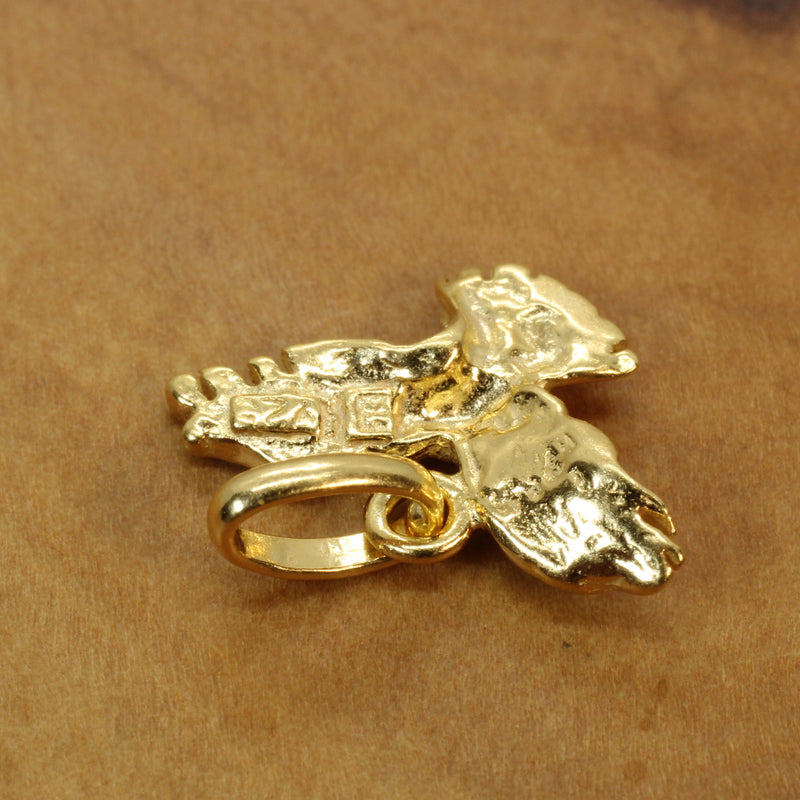 Gold Eagle Necklace in small size made in 14kt Gold Vermeil