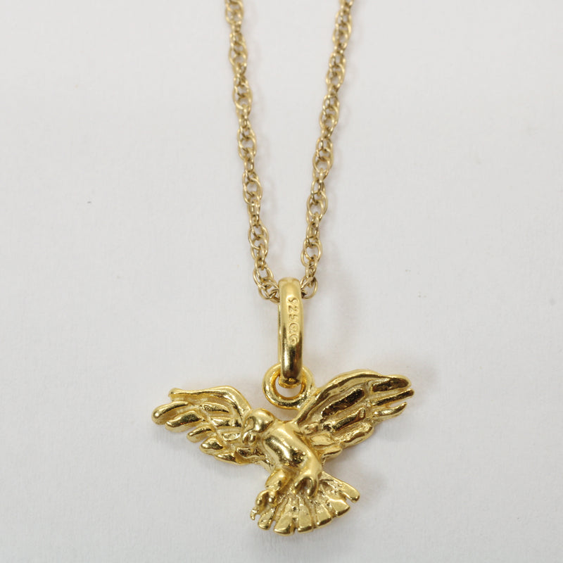 Gold Eagle Necklace in small size made in 14kt Gold Vermeil