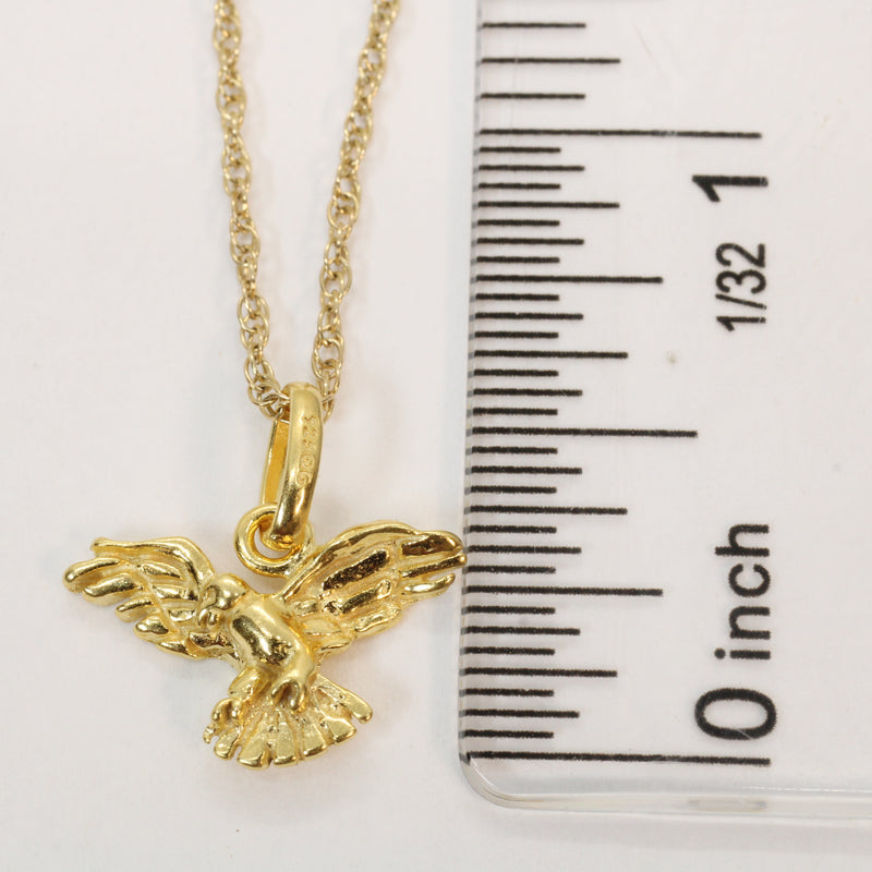 Gold Eagle Necklace in small size made in 14kt Gold Vermeil