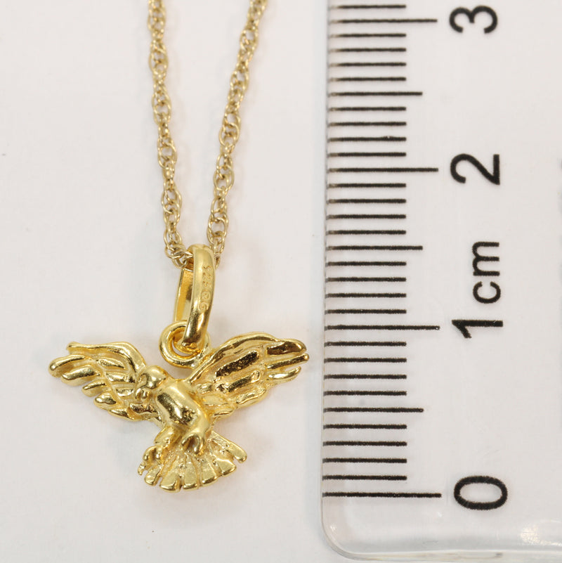 Gold Eagle Necklace in small size made in 14kt Gold Vermeil