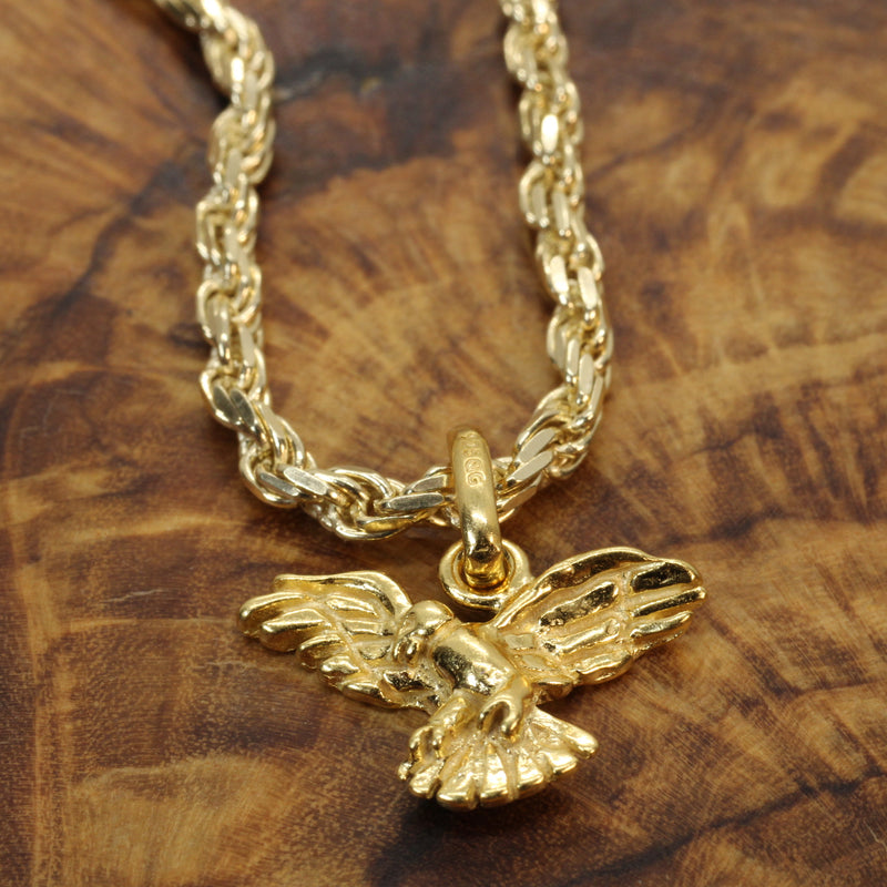 Gold Eagle Necklace in small size made in 14kt Gold Vermeil
