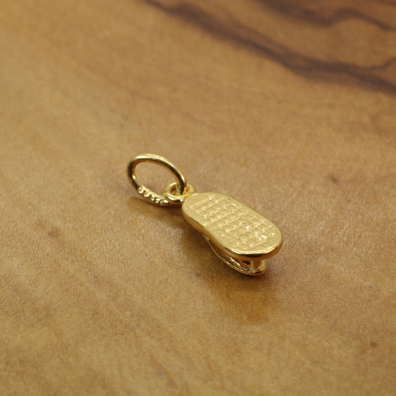 Gold Tiny Size Flip Flop Sandal Necklace made in 14kt gold vermeil for child