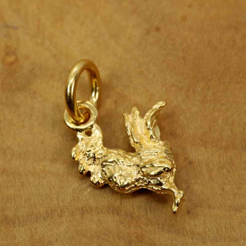 Gold Rooster Necklace or charm made in 14kt gold vermeil in tiny size