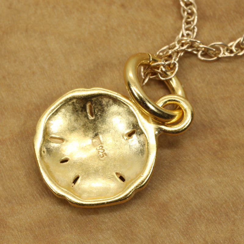 Tiny Gold Sand Dollar Necklace or charm for her made in 14kt gold vermeil (Copy)