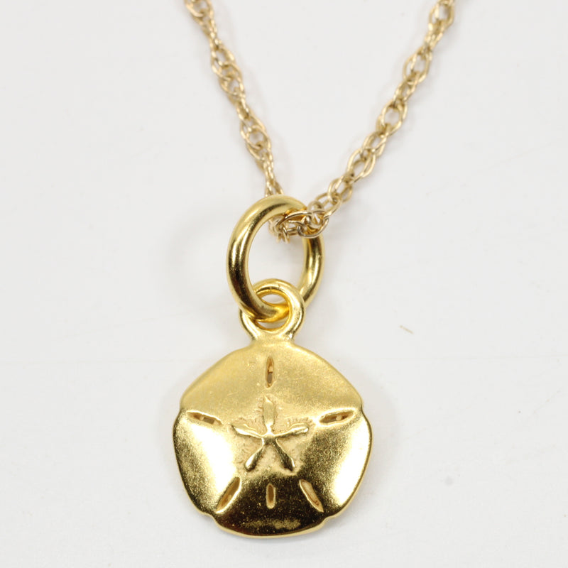 Tiny Gold Sand Dollar Necklace or charm for her made in 14kt gold vermeil (Copy)