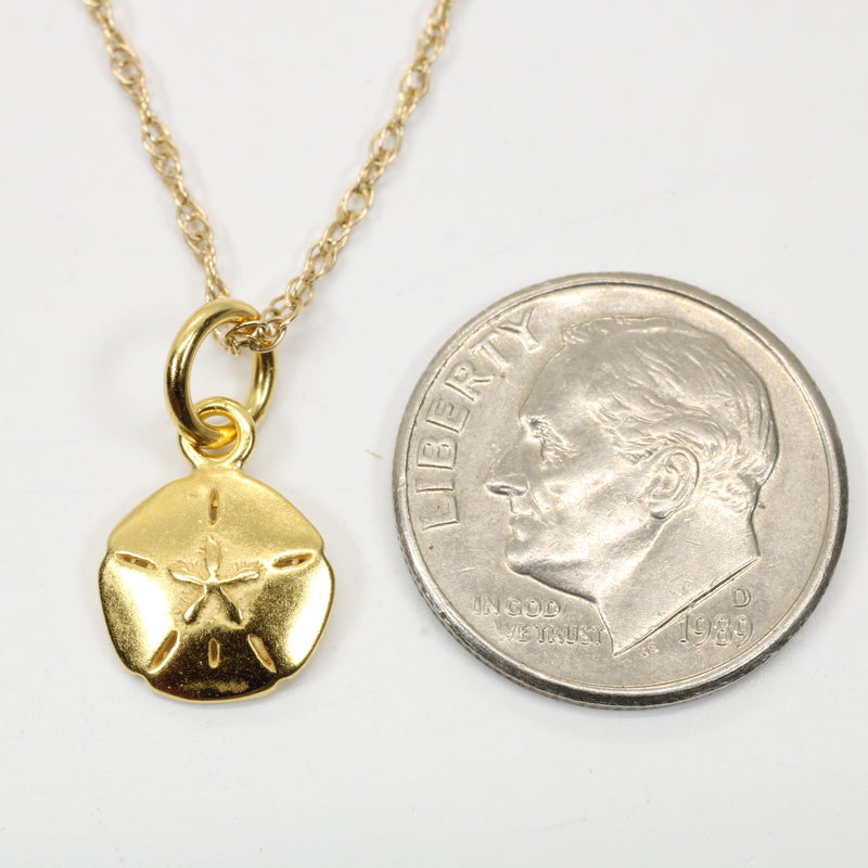 Tiny Gold Sand Dollar Necklace or charm for her made in 14kt gold vermeil (Copy)