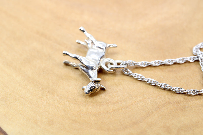 Silver Toggenburg Dairy Goat Necklace with 925 Sterling Silver 3D Goat