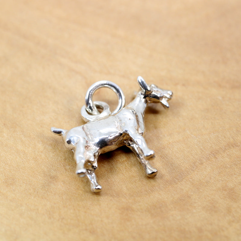 Silver Toggenburg Dairy Goat Necklace with 925 Sterling Silver 3D Goat