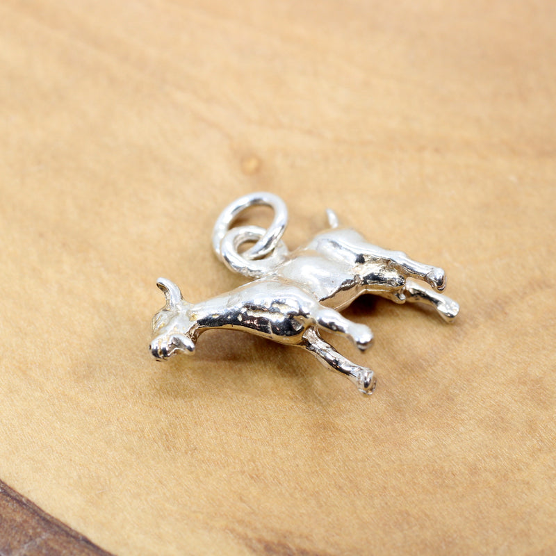 Silver Toggenburg Dairy Goat Necklace with 925 Sterling Silver 3D Goat