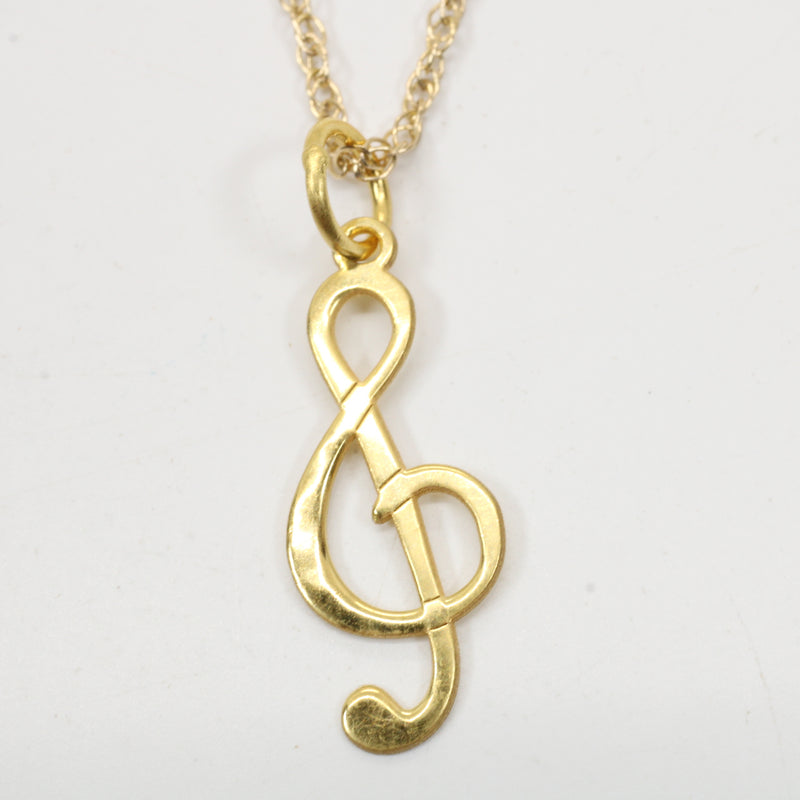 Gold Treble Clef Note Necklace for him or her made in 14kt gold vermeil