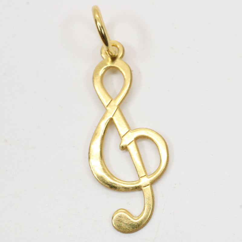 Gold Treble Clef Note Necklace for him or her made in 14kt gold vermeil