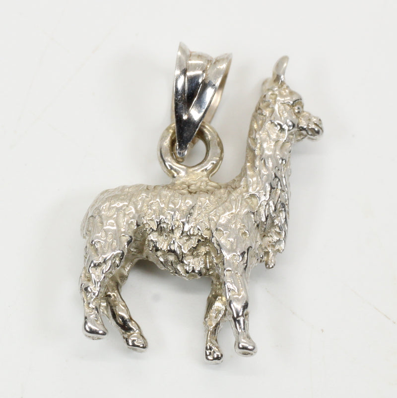 White Gold Llama Necklace in small size for her made in 14kt white gold