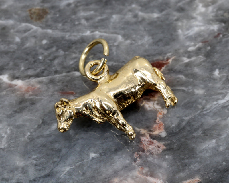 Show Heifer charm gift for her with a 14kt Solid Gold Heifer for Rancher