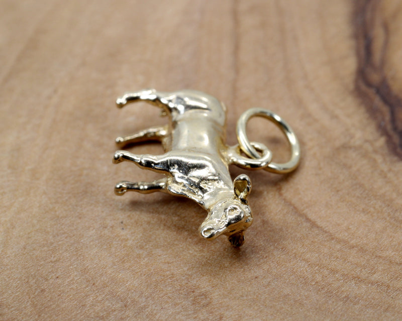 Show Heifer charm gift for her with a 14kt Solid Gold Heifer for Rancher