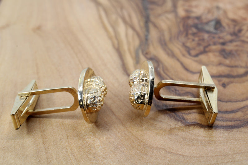 Real 14kt Gold Peanut Cuff Links For Him