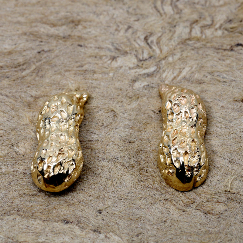 Real 14kt Gold Gold Peanut Stud Earrings in small size for new mom
