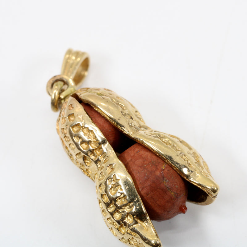 Red Jasper Peanut Necklace with Red Jasper peanuts Solid 14kt Gold