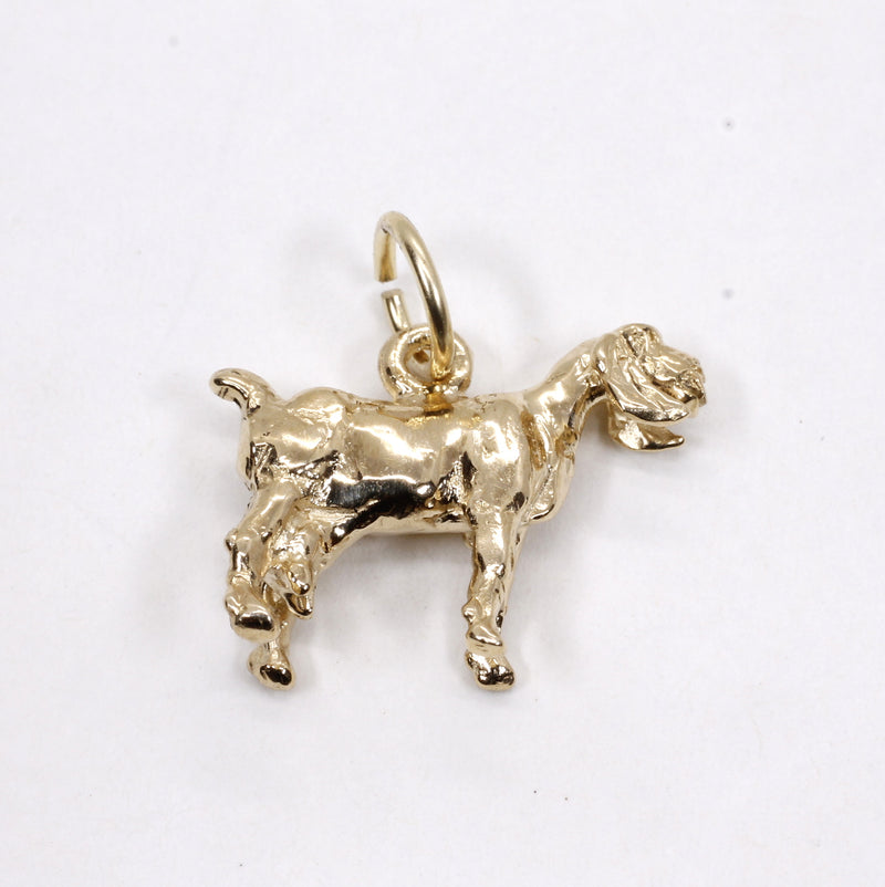Gold Nubian Dairy Goat Charm with solid 14kt Gold 3D Goat