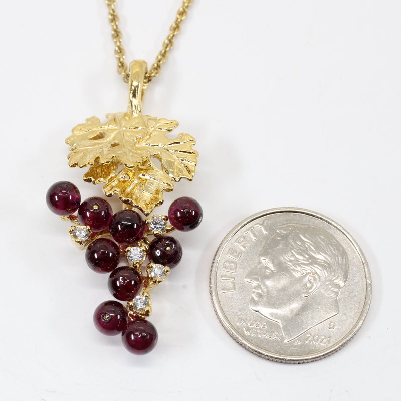 Garnet Grape Cluster Necklace or Earrings made in 14kt Gold Vermeil