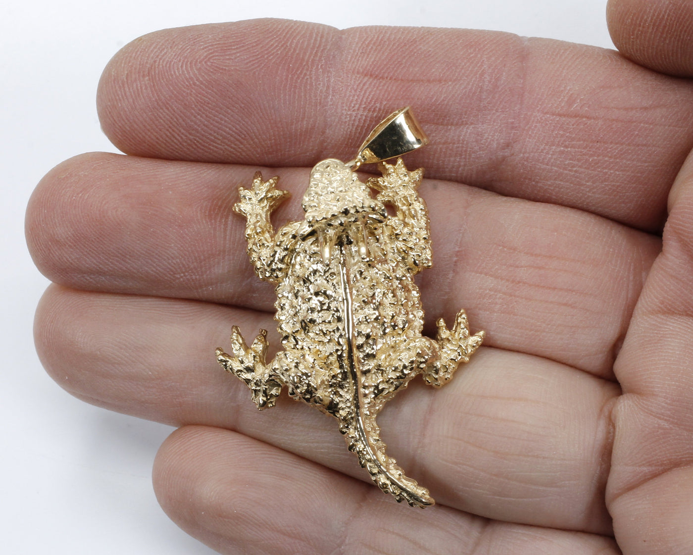 Giant Size Gold Horned Toad Frog Pendant in solid 14kt gold – Chris Chaney
