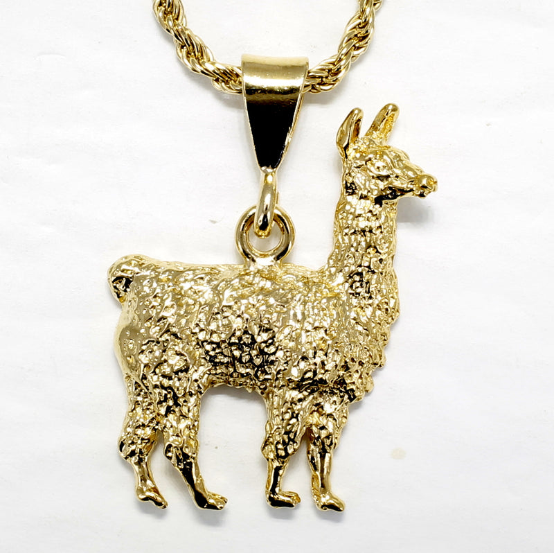 Larger Gold Llama Charm for Bracelet Made in 14kt Gold Vermeil