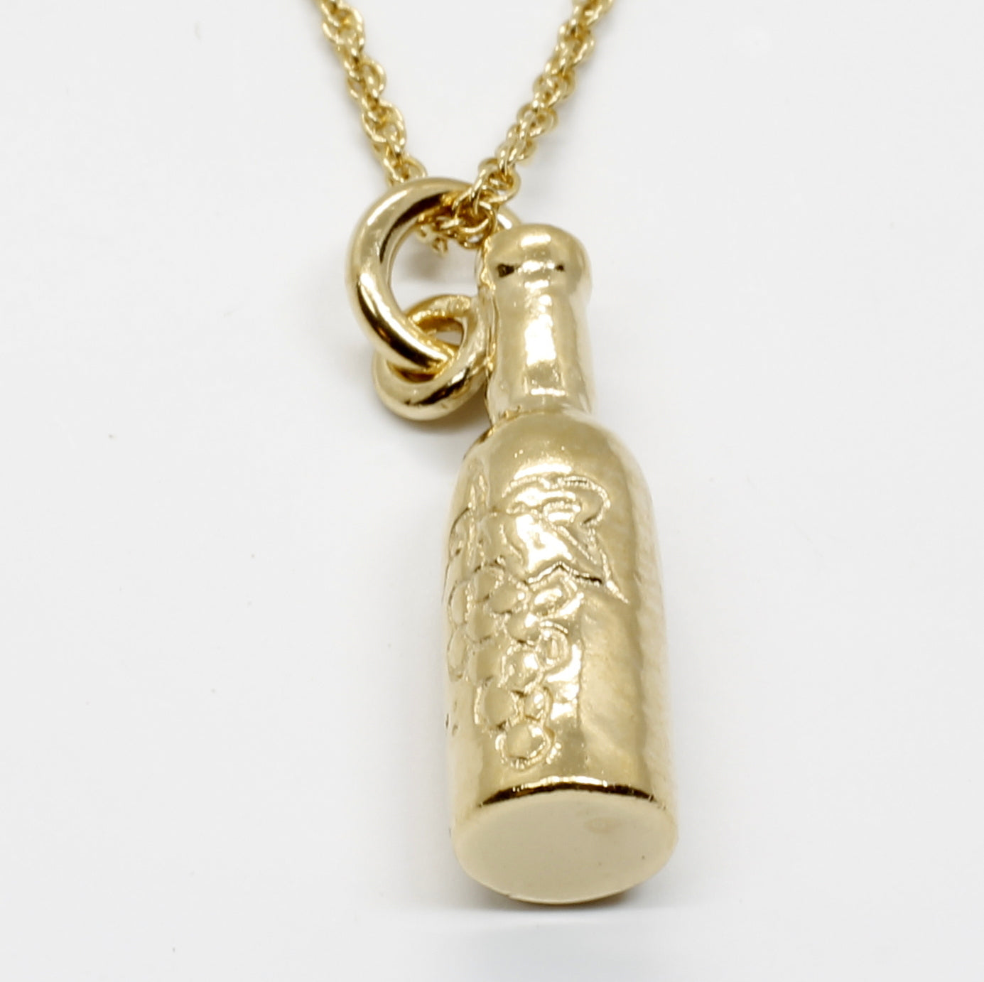 14kt Gold Vermeil Wine Bottle Necklace for Wine Lover Gift