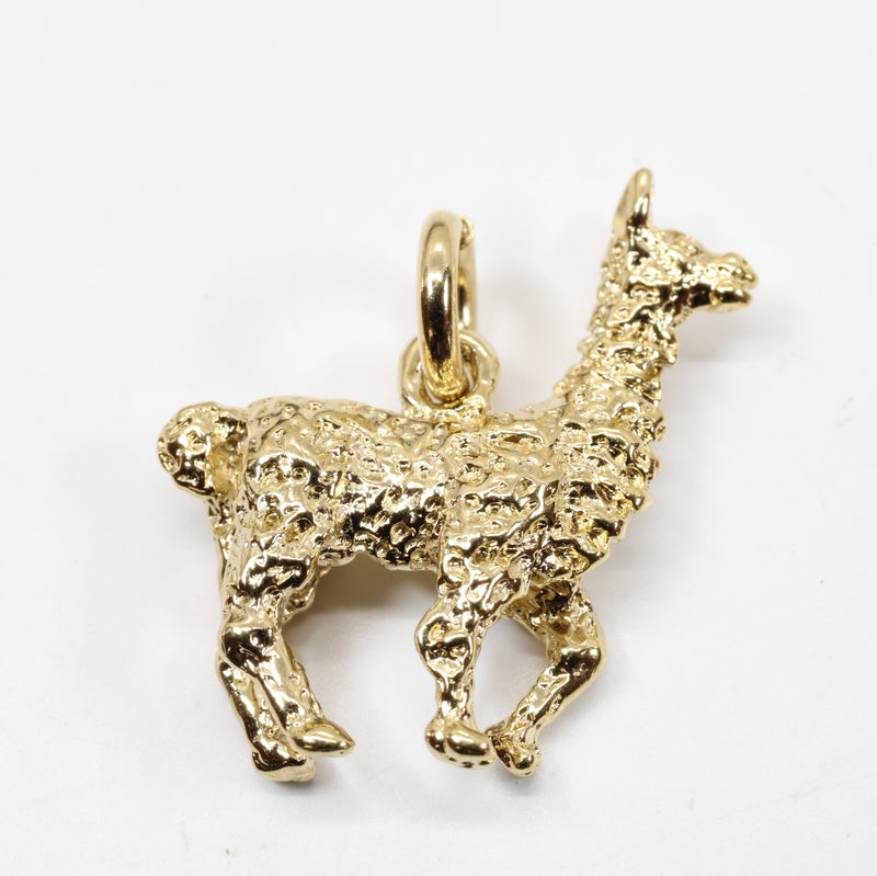 Larger Gold Alpaca Charm for her bracelet with 14kt Gold Vermeil Alpaca