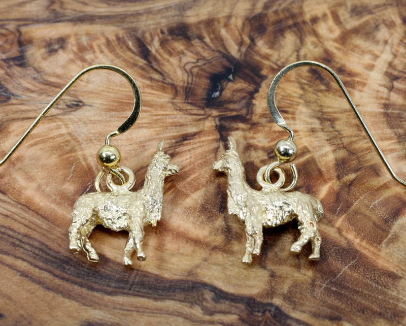 Suri Alpaca Earrings made in solid 14kt Gold for her