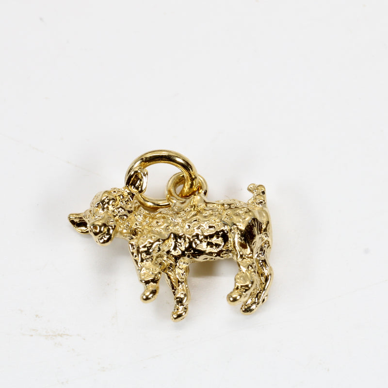 Gold Baby Goat Charm with a 3-D 14kt Gold Vermeil Playful Goat