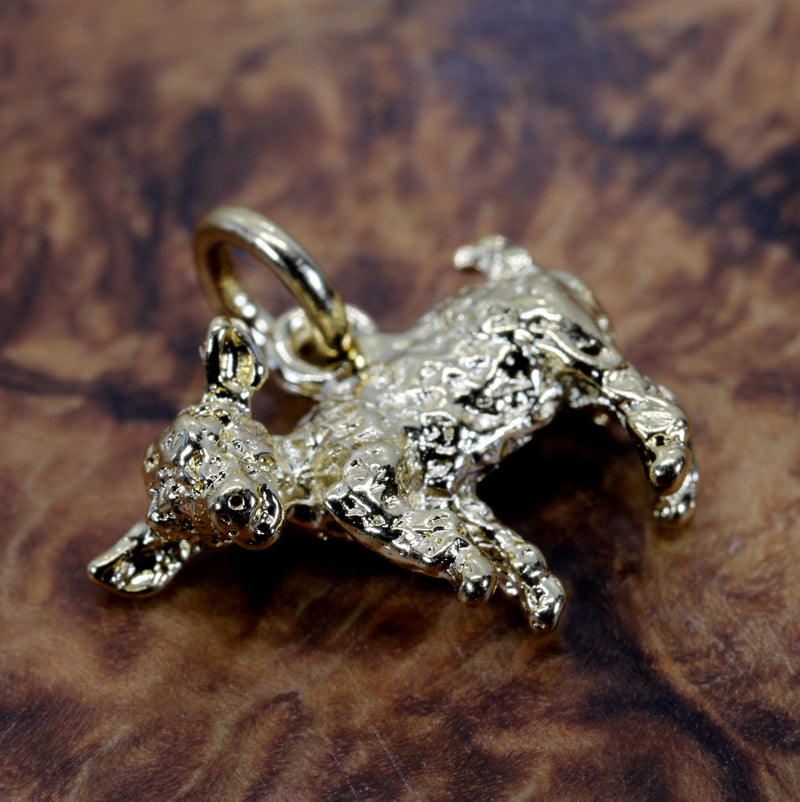 Gold Baby Goat Charm with a 3-D 14kt Gold Vermeil Playful Goat