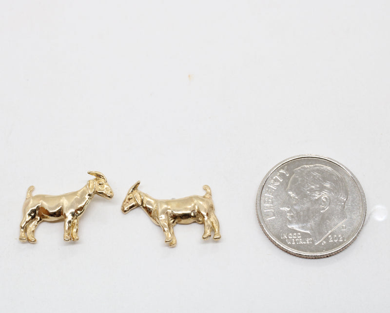 14kt Solid Gold Boer Goat Stud Earrings for her