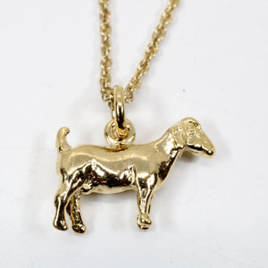 Gold Boer Goat Without Horns Necklace made in 14kt Gold Vermeil