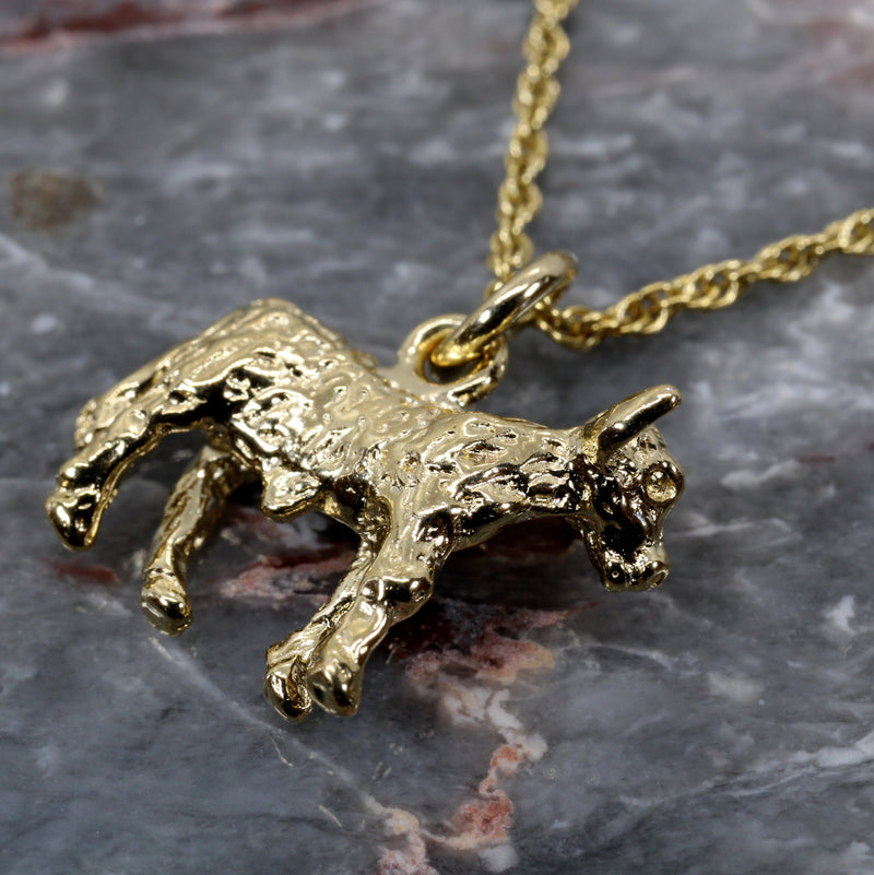 Gold Calf Necklace made in 4kt yellow gold vermeil with 3D Calf