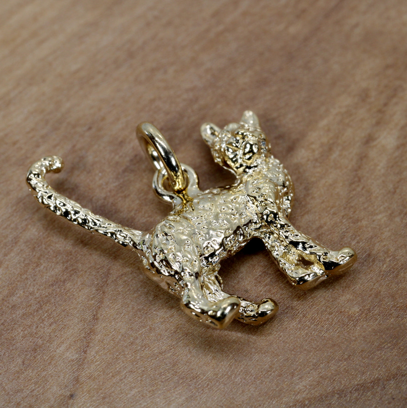 Gold Cat Charm with 14kt gold vermeil 3D House Cat – Chris Chaney