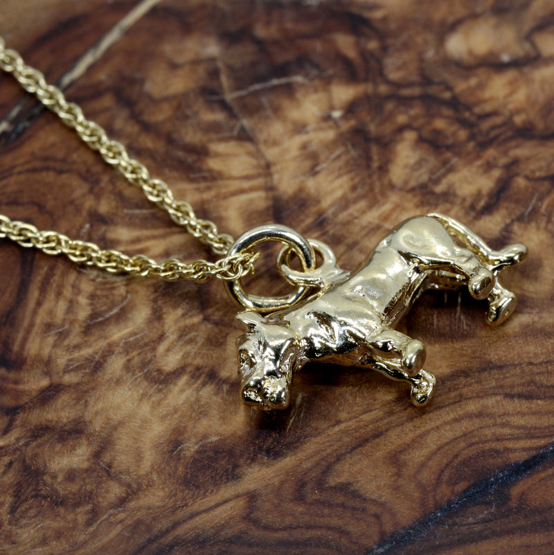 Gold Lioness Necklace for her in 14kt Gold Vermeil
